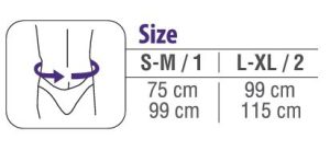 Bioorto Bioaktif Lumbolight corset tablica veličina